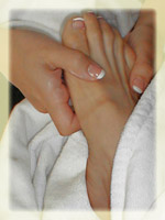 foot being massaged